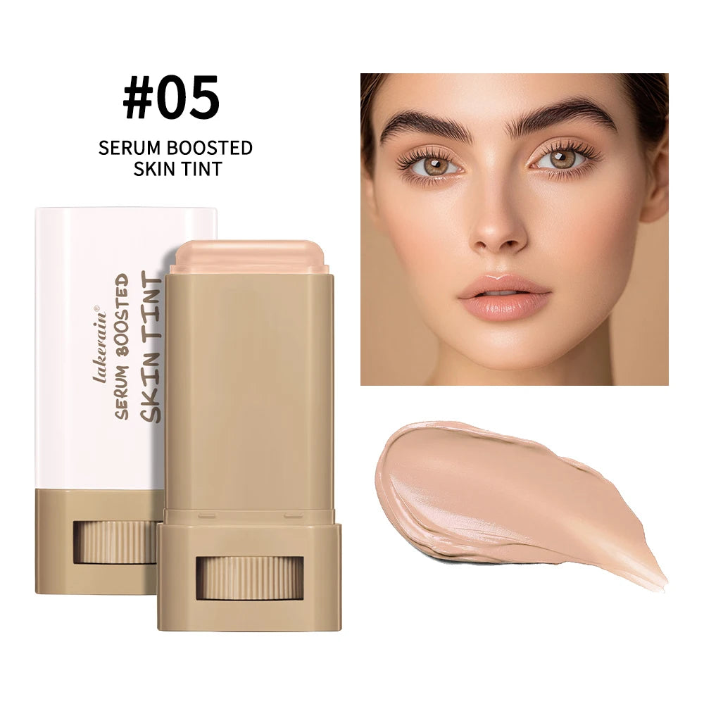 Lakerain Beauty Balm Serum Boosted Skin Tint, Weightless, Breathable, Second-Skin Feel, Solid Tinted Moisturizing Serum Makeup