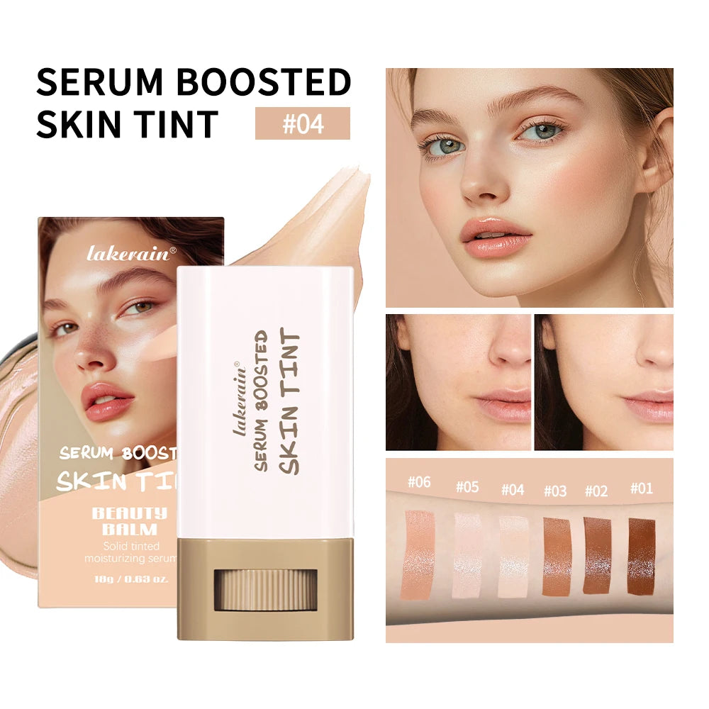 Lakerain Beauty Balm Serum Boosted Skin Tint, Weightless, Breathable, Second-Skin Feel, Solid Tinted Moisturizing Serum Makeup