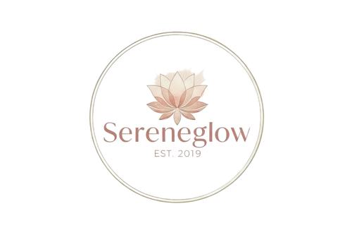 Create a skin care beauty logo for me the name of the store is Sereneglow, colour palette is soft lush and blush pink