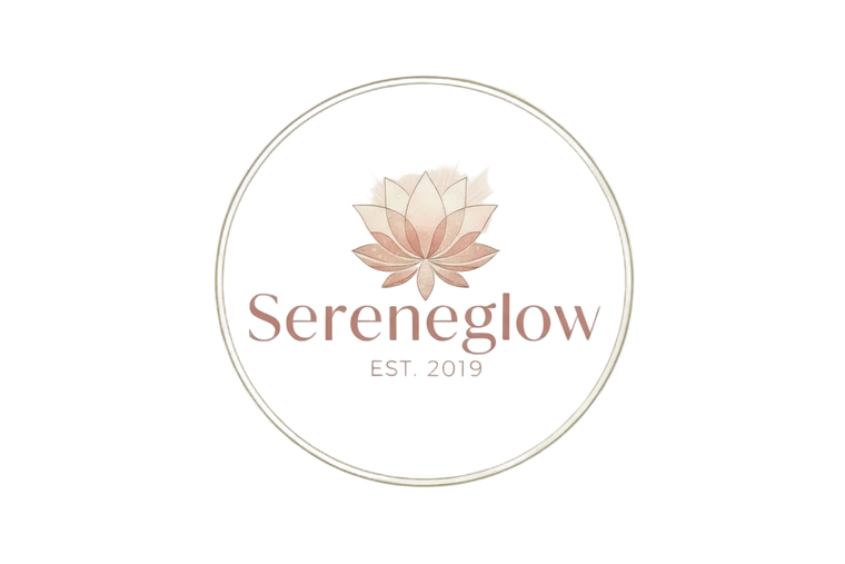 Create a skin care beauty logo for me the name of the store is Sereneglow, colour palette is soft lush and blush pink